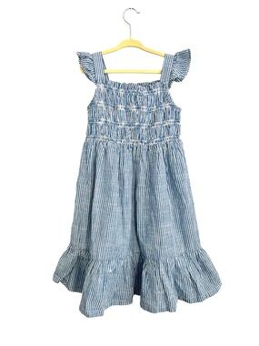 Hanna Andersson Blue and White Striped Dress size 5 new without tag